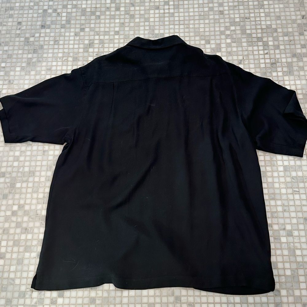 Harold Powell Black Silk Short Sleeve Shirt - Picture 3 of 9